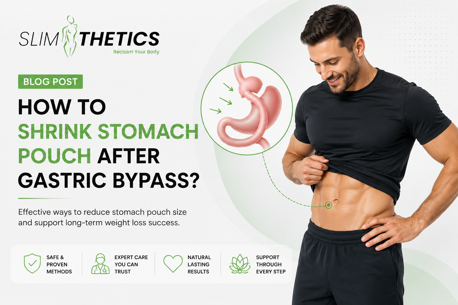 How to shrink stomach pouch after gastric bypass?