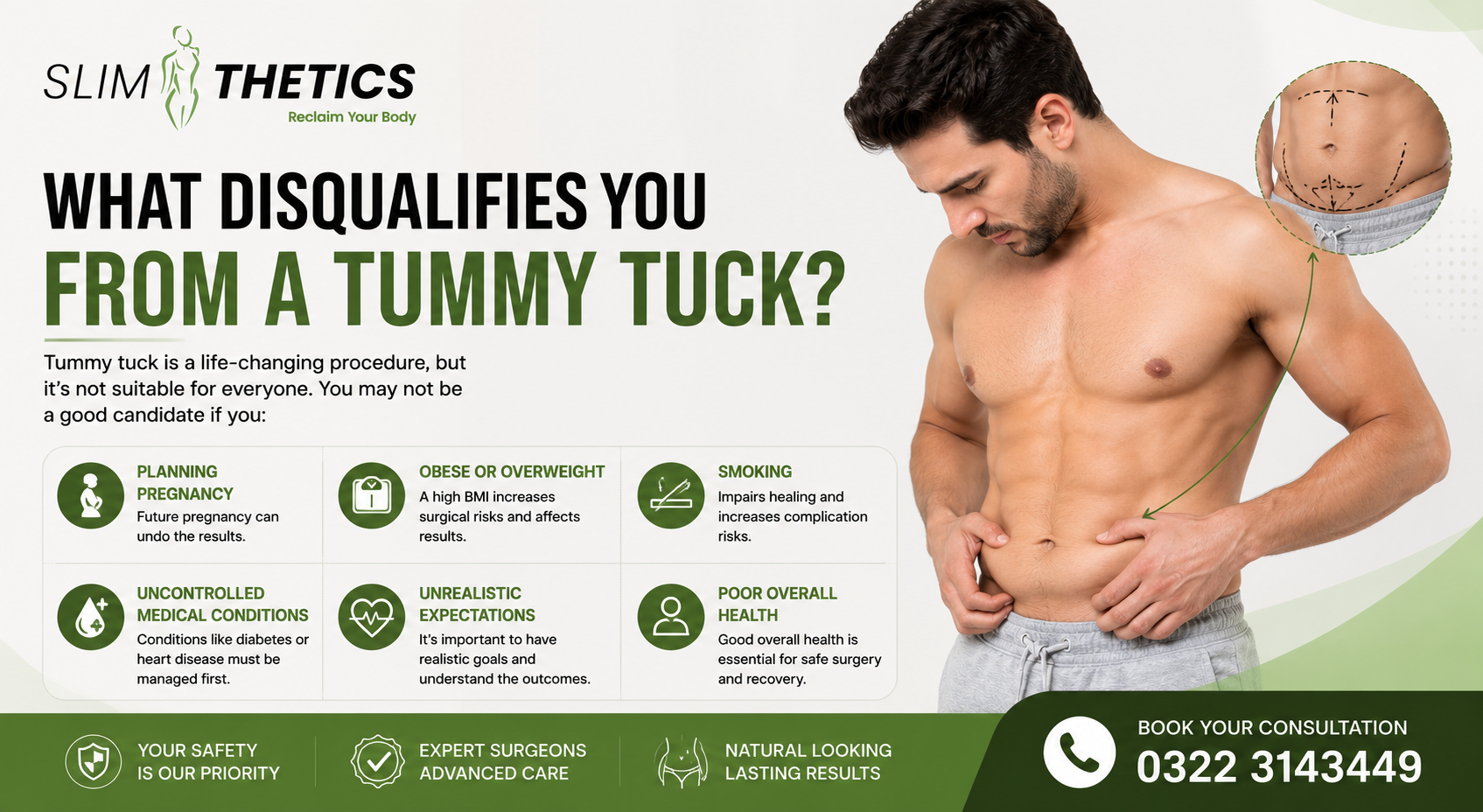 What disqualifies you from a tummy tuck